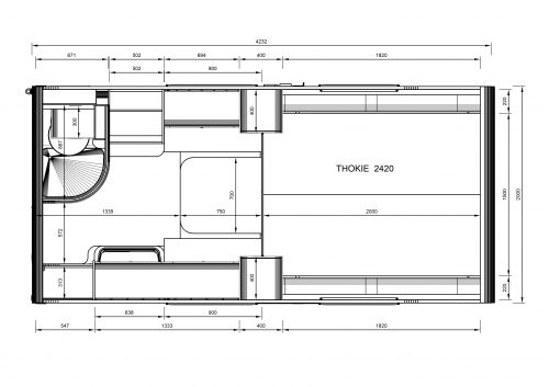 Der Wohnkabinengrundriss 24/20L 