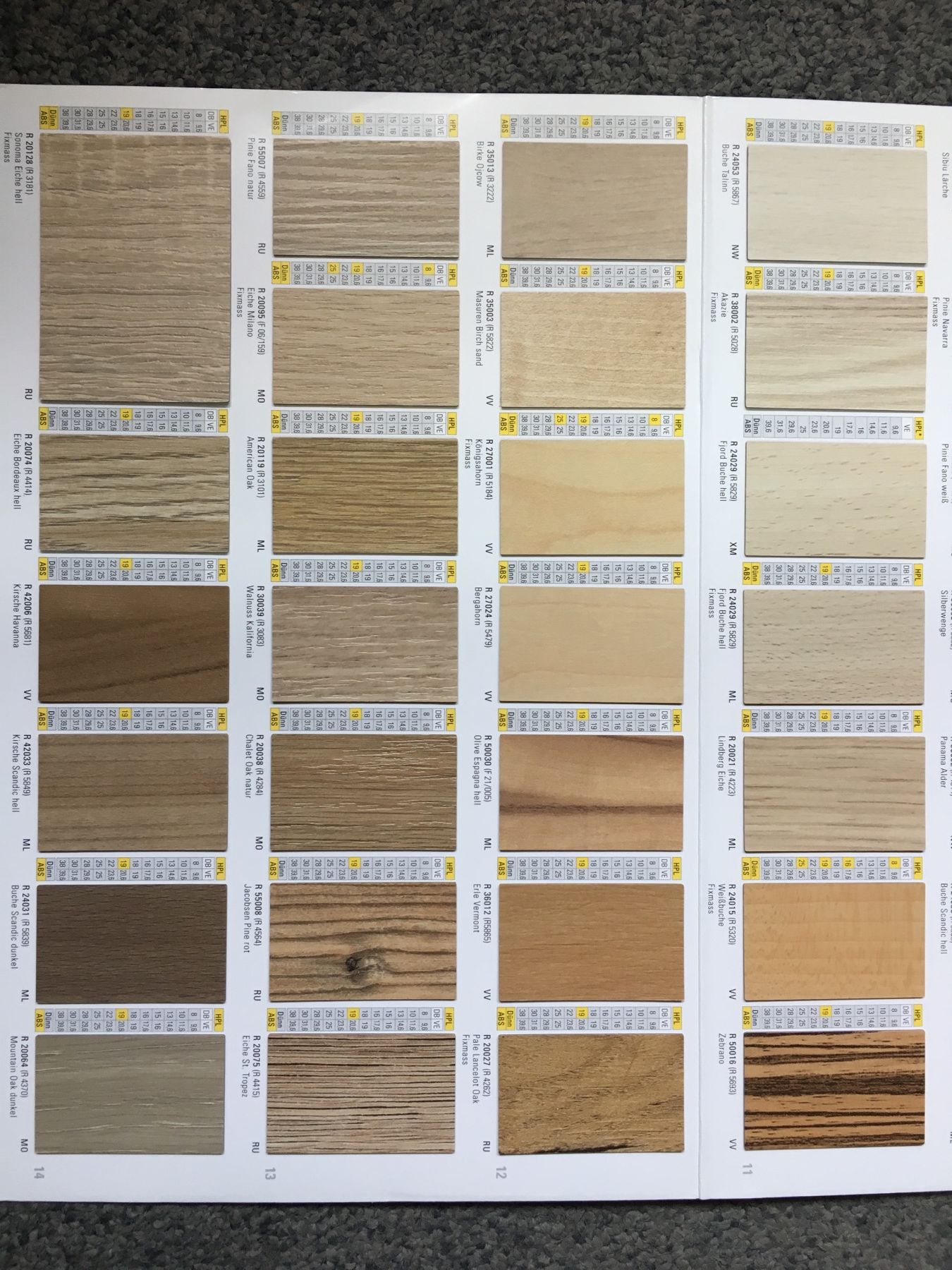 Galeriebild von THOKIE Wohnraumkabine Musterkarte Holz